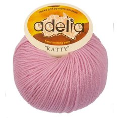 Пряжа Adelia Katty, 100% шерсть, 10*50 г, 150 м+-10 м, №05, бледно-розовый