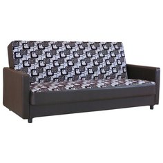 Диван книжка Классика Д 120 шенилл ромб+экокожа коричневый Шарм Дизайн