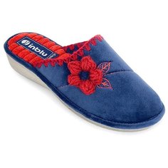 Домашние женские тапочки INBLU DZ-4B синего цвета (Размер 39 / 24см)