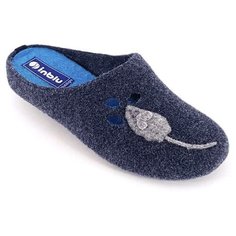 Войлочные тапочки с мышками INBLU RO-3G синего цвета (Размер 35 / 22,5см)
