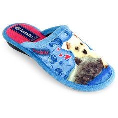 Домашние женские тапочки INBLU RBFK голубого цвета (размер 40 / 24,5см)