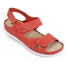 Сандалии из натуральной кожи INBLU CB-2C красного цвета (Размер 37 / 23,5см)