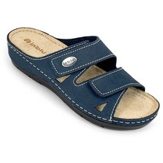 Сабо из натуральной кожи INBLU LF-1FX синего цвета (Размер 39 / 24,5см)
