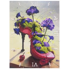 Алмазная мозаика часы Цветочная туфелька 30х40 Color KIT