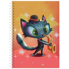 Алмазная мозаика Color Kit тетрадь Кот-трубач, клетка 48 листов TR013
