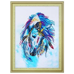 Алмазная мозаика на пенокартоне с фигурными стразами - Белая лошадь/FM015 Color KIT