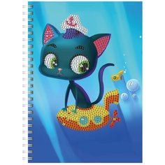 Алмазная мозаика Color Kit тетрадь Кот-капитан, клетка 48 листов TR012