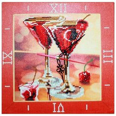 Алмазная мозаика часы Вишневое мартини 30х30 Color KIT