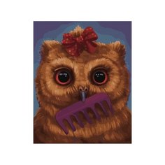 Картина по номерам на подрамнике Совушка прихорашивается 40х50 Paintboy