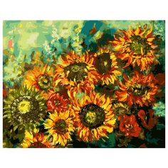 Картина по номерам Color Kit на подрамнике Подсолнухи 40х50 CG2025