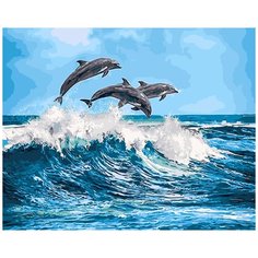 Картина по номерам Paintboy на подрамнике Дельфины 40х50 GX26749