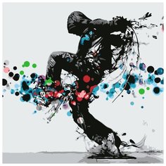Картина по номерам "Танцор Hip-Hop" (24 цвета) Котеин