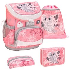 Ранец Belmil Mini-Fit - Owl Silver, Сова, розовый, с наполнением
