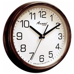 Часы настенные кварцевые Алмаз A72/A75/A78 темно-бронзовый/белый