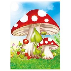 Алмазная мозаика Цветной Мухоморы (17х22) на подрамнике, x005