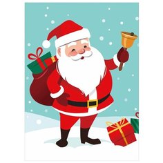 Алмазная мозаика Цветной Санта Клаус (30х40) на подрамнике, le102