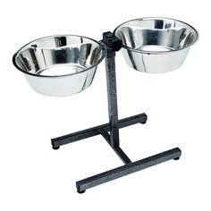 Подставка Usond ММ-018 с двумя мисками для собак х 5 л черный/серебристый