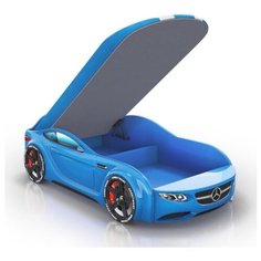 Кровать Romack Junior AMG голубая 150*70 +подсветка дна и фар +ящик +фирменная обшивка матраса