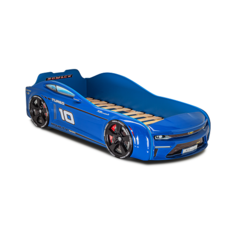 Кровать Romack Energy голубая 170*80 +подсветка дна и фар +объемный капот