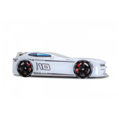 Кровать Romack Energy белая 170*80 +подсветка дна и фар +объемный капот