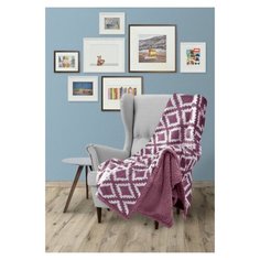 Плед DeНАСТИЯ Пиксель с шерпой 200х220 см, лиловый