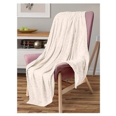 Плед LUCKY Поздравляю одноцвет. 150х200см 100%пэ, молочный