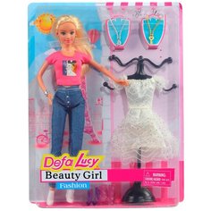 Кукла детская для девочек "Defa","Модница", в комплекте кукла, 6 аксессуаров, в/к 25*5.5*32.5 см