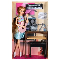 Кукла для девочек "Музыкант", в комплекте кукла, музыкальные инструменты, мебель, аксессуары, в/к 22*7*33 см Компания Друзей
