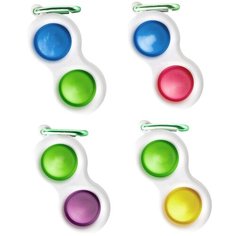 Брелок Simple Dimple 2 кнопки / Pop it Тактильная Игрушка антистресс с пузырьками / Симпл димпл пупырка сенсорная игрушка для развития моторики / Развивающая игра для детей и взрослых (Разноцветный) Pastila