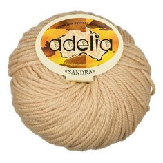 Пряжа Adelia "SANDRA" 50% шерсть, 50% акрил №03 бежевый - 10 мотков по 50 г