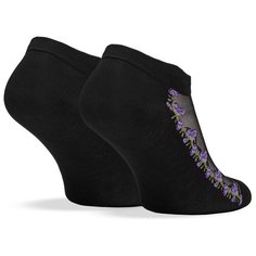 Носки женские укороченные "Таинственный сад" Le Cabaret (черный; зеленый; сиреневый) р-р 36-40 1 пара