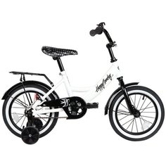 Велосипед детский двухколесный City-Ride HAPPYSUNDAY, рама сталь, колеса радиус 14", страховочные колеса, задний ножной тормоз, велосипед для мальчиков, для девочек, для детей, цвет Белый