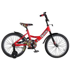 Велосипед детский двухколесный City-Ride Roadie, рама сталь, колеса 18", страховочные колеса, велосипед для мальчиков, для девочек, для детей, цвет Красный