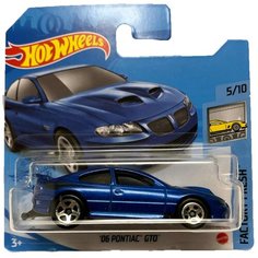 Hot Wheels Базовая машинка 06 Pontiac GTO, синяя