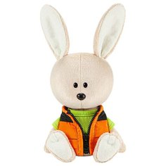 Мягкая игрушка Лесята Заяц Антоша в зелёной футболке и безрукавке 15 см
