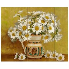 Картина по номерам Сильвертойз на дереве (40х50) БУЗИН.РОМАШКОВОЕ КРУЖЕВО (20 цветов) на подрамнике, KD0720 Silver Toys