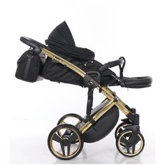 JUNAMA SAPHIRE JSH-03 Коляска детская 2 в 1 (черный/рама золото)