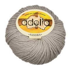Пряжа Adelia "SANDRA" 50% шерсть, 50% акрил №07 св.серый - 10 мотков по 50 г