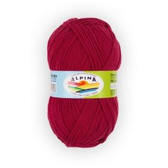 Пряжа Alpina "VERA" 55% акрил, 45% хлопок №42 т.красный - 5 мотков по 100 г