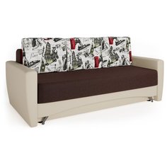 Диван-кровать Опера 150 велюр Париж и экокожа беж Шарм Дизайн