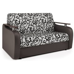 Диван аккордеон Гранд Д 100 экокожа шоколад и узоры Шарм Дизайн