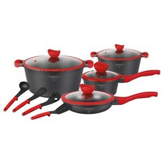 Набор посуды MercuryHaus MC-6370/MC-6371 12 пр. черный/красный