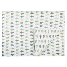 Amarobaby пододеяльник Leaves (сатин) 147х112 см белый/зеленый