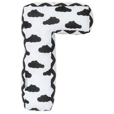 Подушка декоративная Крошка Я буква Г 35 х 21 см белый/черный