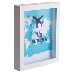 Копилка для денег "Отпуск", Дубравия, 22x26 см, массив дерева, белый