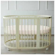 Простыня на резинке Крошка Я овальная, 165*115 см, молочная, мако-сатин