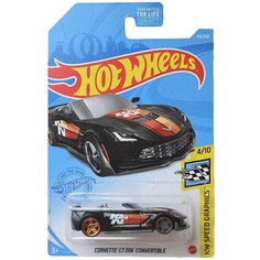 Hot Wheels Базовая машинка Corvette C7 Z06 Convertible, черная