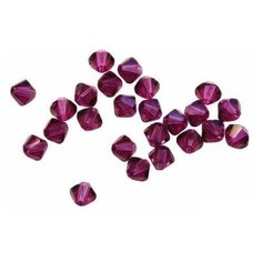 Набор бусин стеклянных "Swarovski", цвет: fuchs, 4 мм, 50 штук, арт. 5328/E