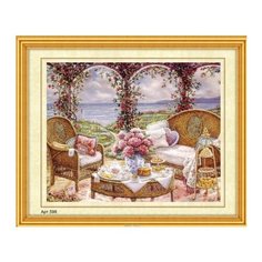 Набор для вышивания бисером "Уютная веранда", 27x35 см Рыжий кот