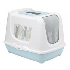 Туалет-домик для кошек Moderna Trendy Cat Maasai 57.4х44.8х42.7 см голубой/белый